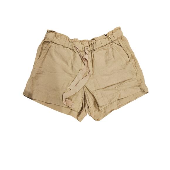 Loft khaki tan paperbag shorts stretchy Womens xs bussiness casual relaxed - Picture 1 of 5